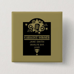 Badge Carré 5 Cm Lauréat du karaoké