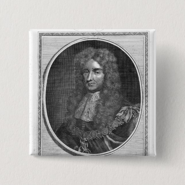 Badge Carré 5 Cm Laurence Hyde, ęr comte de Rochester (Devant)
