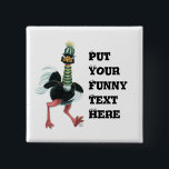 Badge Carré 5 Cm L'autruche arctique à la course<br><div class="desc">Les produits Arctic Ostrich on the Run présentent notre jolie oeuvre d'une autruche sotte, noire et blanche et rose, en foulard et en casquette, prête pour le froid. Parfait pour ceux qui courent et aiment les animaux ! Si vous aimez les autruches, nous avons trois autres autruches que vous aimerez...</div>