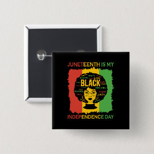 Badge Carré 5 Cm Le 11 juin est ma fête nationale Femme noire