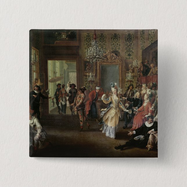 Badge Carré 5 Cm Le bal costumé (Devant)