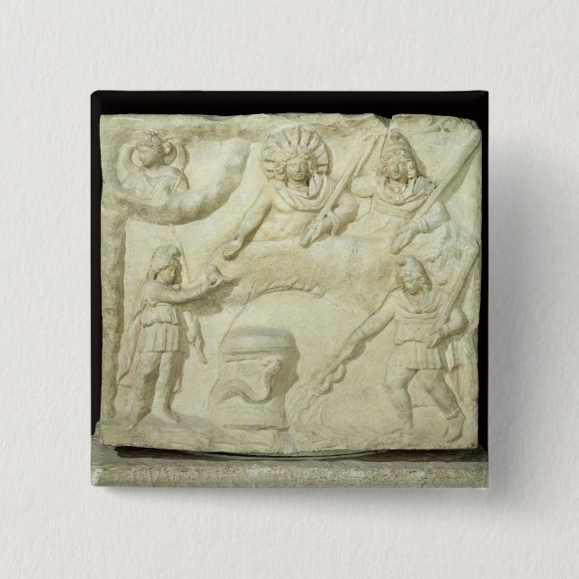 Badge Carré 5 Cm Le banquet de Mithras et du Sun (Devant)