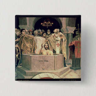 Badge Carré 5 Cm Le baptême de duc grand Vladimir, 1885-96