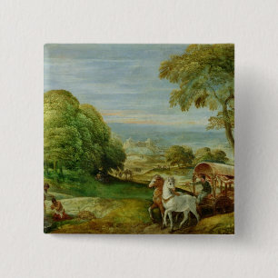 Badge Carré 5 Cm Le baptême de l'eunuque éthiopien