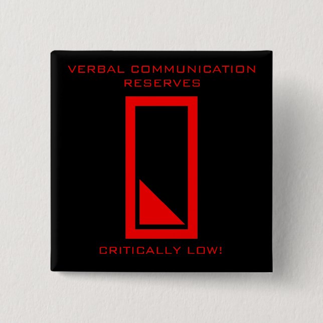 Badge Carré 5 Cm Le bas discours réserve le bouton (Devant)