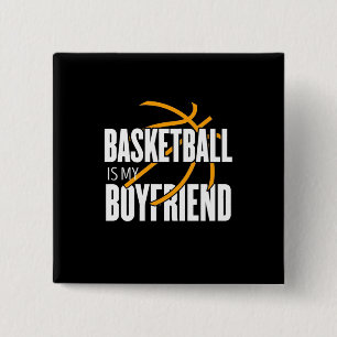 Badge Carré 5 Cm Le Basket-Ball Est Mon Petit Ami