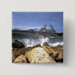 Badge Carré 5 Cm Le bateau d'assaut amphibie USS Kearsarge