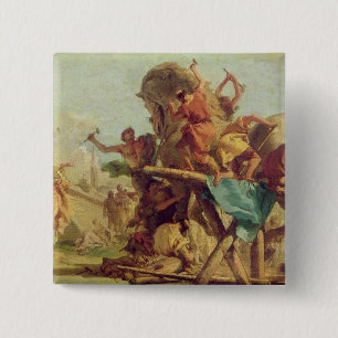 Badge Carré 5 Cm Le bâtiment du Trojan Horse, c.1760