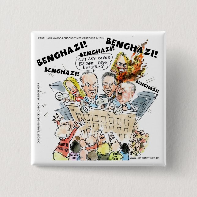Badge Carré 5 Cm Le Benghazi Shuffle Drôle (Devant)