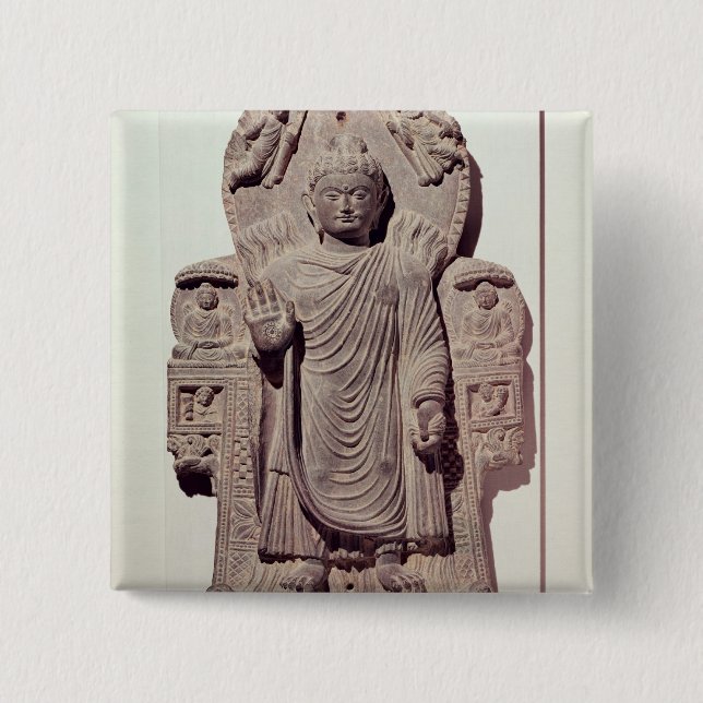 Badge Carré 5 Cm Le Bouddha du grand miracle (Devant)