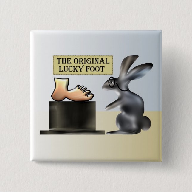 Badge Carré 5 Cm Le bouton chanceux de pied par Anjo Lafin (Devant)