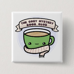 Badge Carré 5 Cm Le bouton Cosy Mystery Book Club