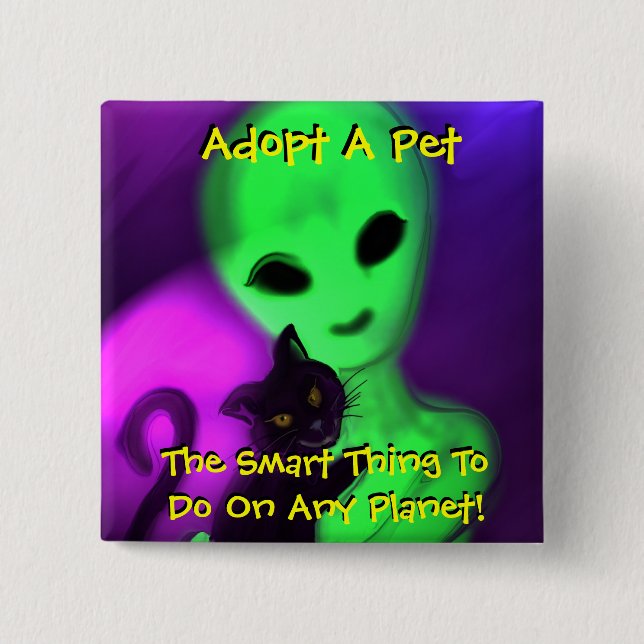 Badge Carré 5 Cm Le bouton intelligent de chose (Devant)