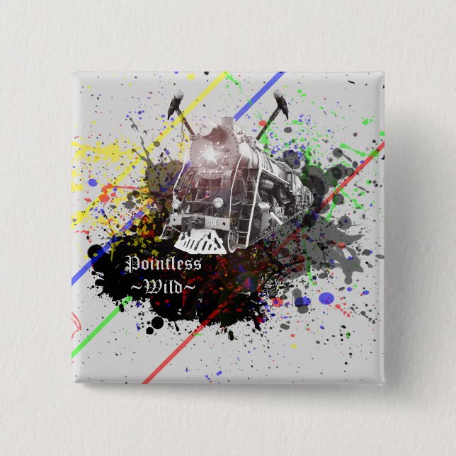 Badge Carré 5 Cm Le bouton sauvage (Devant)