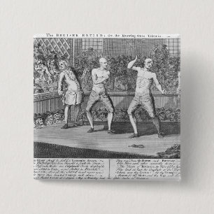 Badge Carré 5 Cm Le boxeur Bruis'd, ou, les Connaître-Ceux
