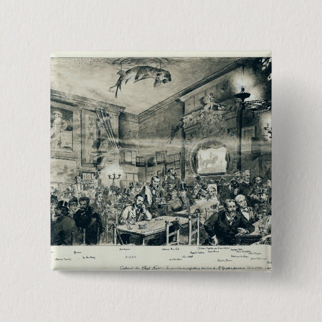 Badge Carré 5 Cm Le cabaret du Chat Noir, 1886 (Devant)