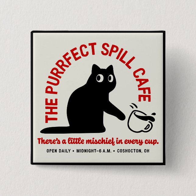 Badge Carré 5 Cm Le Café des déversements (Devant)