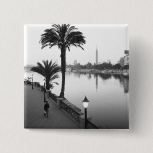 Badge Carré 5 Cm Le Caire Égypte, le long du Nil