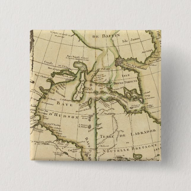 Badge Carré 5 Cm Le Canada et le Groenland (Devant)