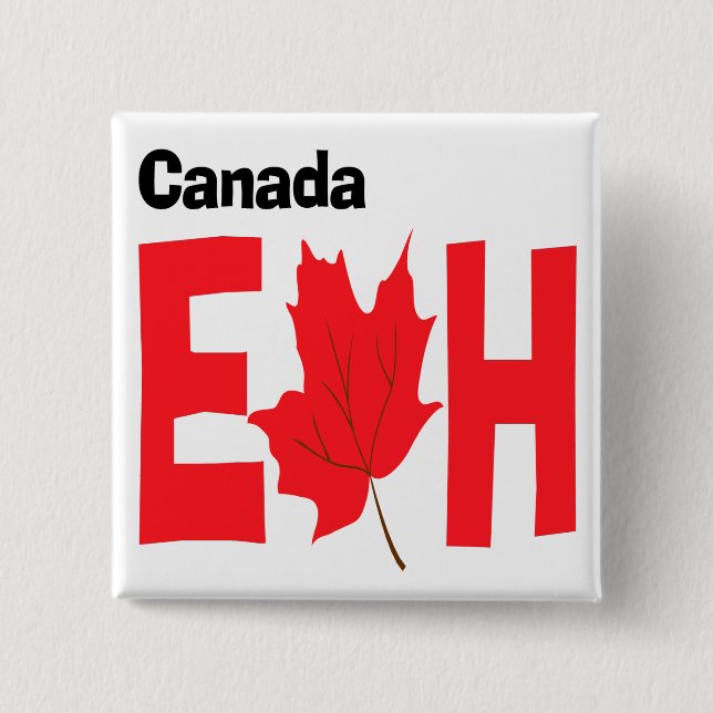Badge Carré 5 Cm Le Canada hein (Devant)