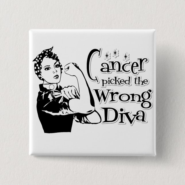 Badge Carré 5 Cm Le Cancer De La Carcinoïde A Choisi Le Mauvais Div (Devant)
