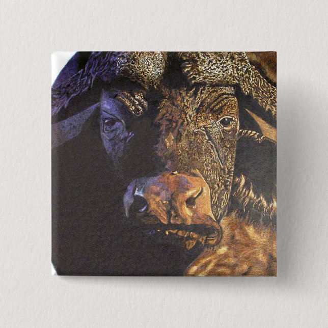 Badge Carré 5 Cm Le Cap Buffalo (Devant)