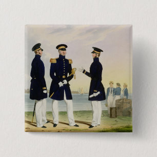 Badge Carré 5 Cm Le capitaine, le dirigeant de drapeau et le