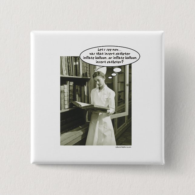 Badge Carré 5 Cm Le cathéter d'insertion gonflent le ballon ou (Devant)