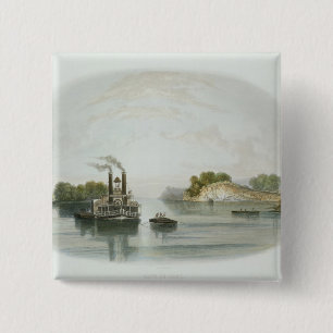 Badge Carré 5 Cm Le Caverne-dans-Rock, vue sur l'Ohio, plaquent 7