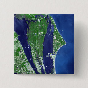 Badge Carré 5 Cm Le centre spatial de John F. Kennedy