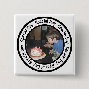 Badge Carré 5 Cm Le cercle spécial de cadre de jour ajoutent votre