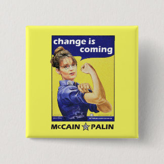 Badge Carré 5 Cm Le "changement est" McCain/Parti Républicain