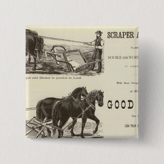 Badge Carré 5 Cm Le Chicago Scraper et Ditcher (Devant)