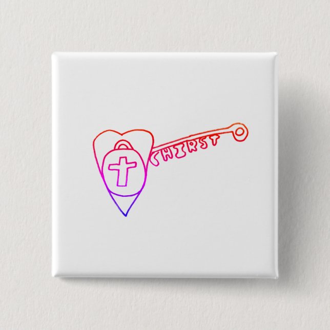 Badge Carré 5 Cm Le Christ est l'insigne Carré clé (Devant)