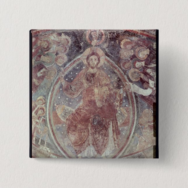 Badge Carré 5 Cm Le Christ Pantocrator, de l'abside (Devant)