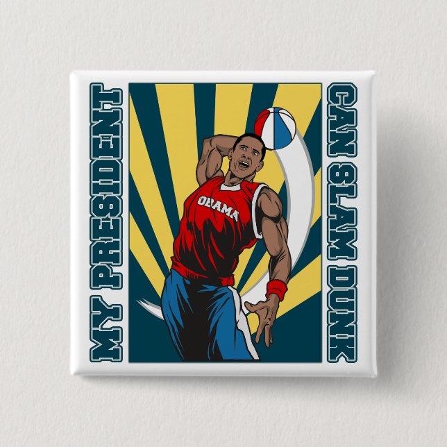 Badge Carré 5 Cm Le claquement de Barack Obama trempent (Devant)