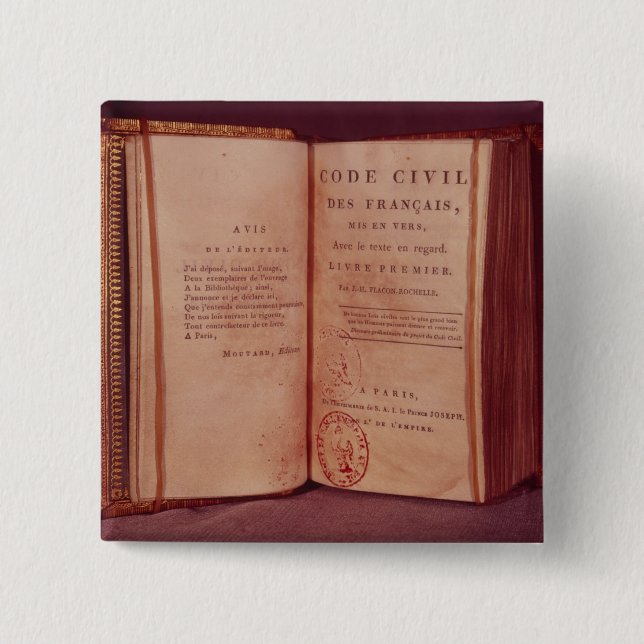 Badge Carré 5 Cm Le code napoléonien (Devant)