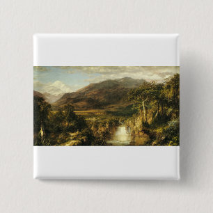 Badge Carré 5 Cm Le Cœur des Andes par Frederic Edwin Church