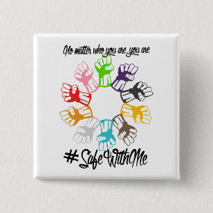 Badge Carré 5 Cm Le coffre-fort avec moi des poings ajustent le