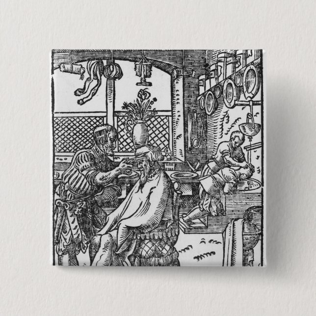 Badge Carré 5 Cm Le coiffeur (Devant)