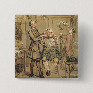 Badge Carré 5 Cm Le coiffeur, c.1760-69 (huile sur la toile)