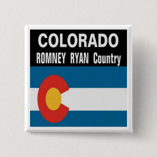 Badge Carré 5 Cm Le COLORADO est bouton de pays de Romney Ryan