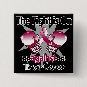 Badge Carré 5 Cm Le combat est dessus contre le cancer de la gorge