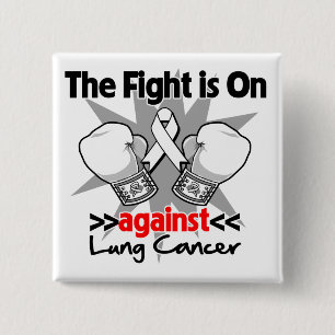 Badge Carré 5 Cm Le combat est dessus contre le cancer de poumon