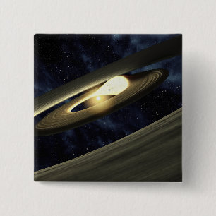 Badge Carré 5 Cm Le concept de l'artiste montrant un morceau de