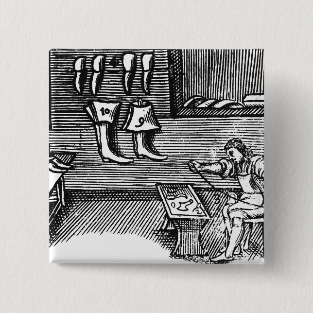 Badge Carré 5 Cm Le cordonnier (Devant)