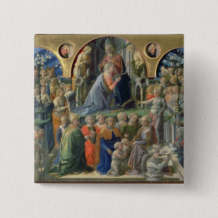 Badge Carré 5 Cm Le couronnement de la Vierge, 1441-7 (tempera sur