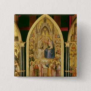 Badge Carré 5 Cm Le couronnement de la Vierge, et d'autres scènes