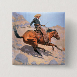 Badge Carré 5 Cm Le cowboy (huile sur la toile)