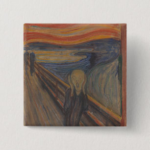 Badge Carré 5 Cm Le cri de la nature par Edvard Munch 1893
